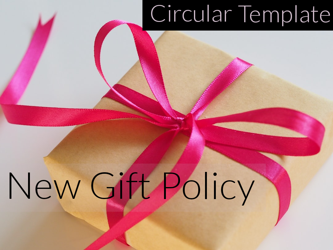 Email introducing a new policy on accepting gifts within the company