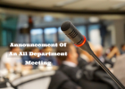 Announcement Of An All Department Meeting
